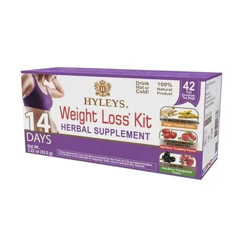 Hyleys 14 day weight loss tea program with multiple flavors