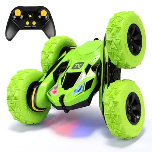Threeking RC stunt car performing double-sided driving