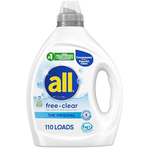all free clear liquid laundry detergent bottle for sensitive skin