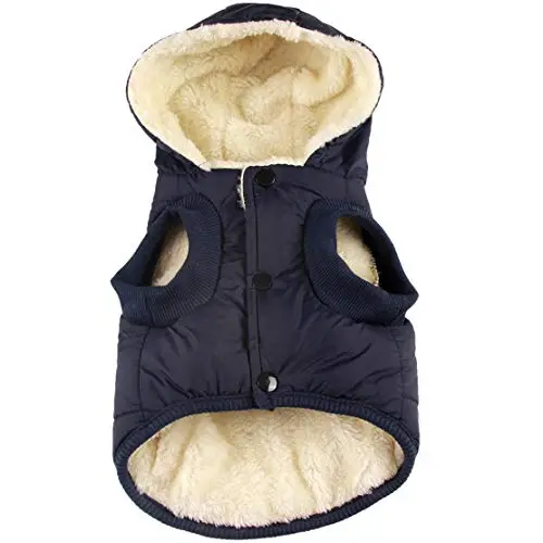 Vecomfy fleece-lined dog hoodie in blue color