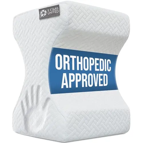 5 STARS UNITED memory foam knee pillow in white