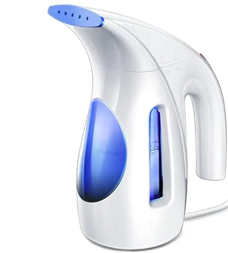 HiLIFE portable handheld steamer in blue with large water tank