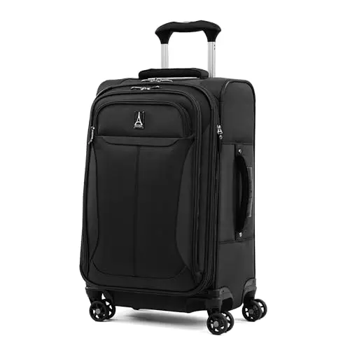 Travelpro Tourlite softside carry-on luggage in black with spinner wheels