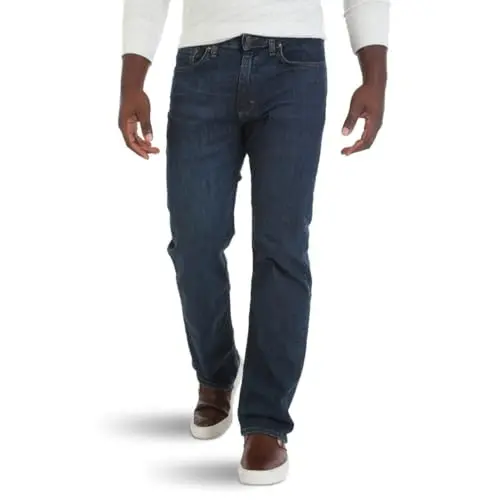 Wrangler Authentics Comfort Flex Waist Relaxed Fit Jeans showing flexible waistband for comfort