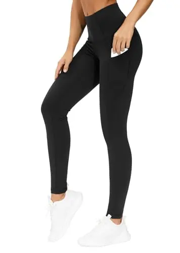 THE GYM PEOPLE thick high waist running leggings with pockets and tummy control