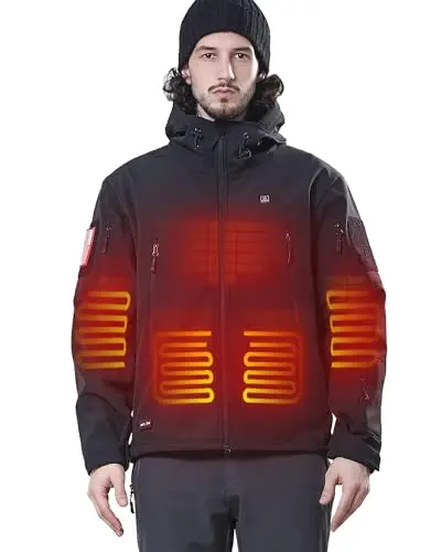 DEWBU heated jacket with 12V battery and multiple heating zones