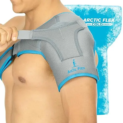 Arctic Flex shoulder brace with hot and cold therapy for rotator cuff