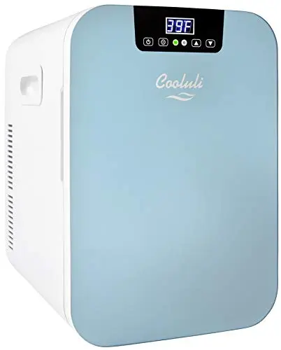 Cooluli 20-liter mini fridge with glass front and digital display