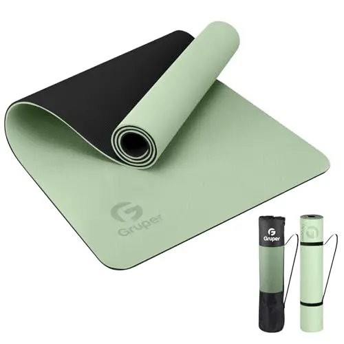 Gruper Yoga Mat in matcha green and black colors