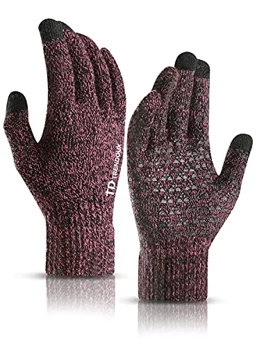 TRENDOUX Winter Knit Touchscreen Gloves for Women
