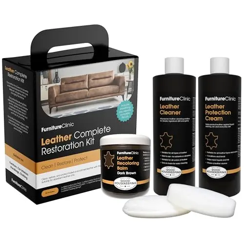 Furniture Clinic leather restoration kit with balm and cleaner