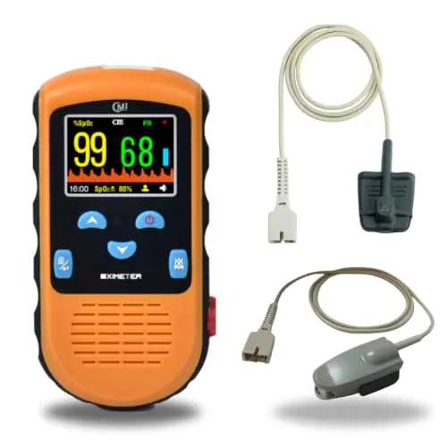 CMI Health rechargeable pulse oximeter with continuous monitoring and alarms