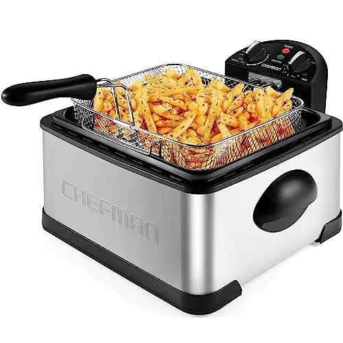 Chefman XL deep fryer with basket strainer and timer