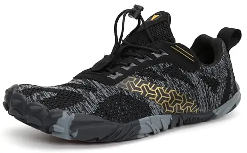 WHITIN men's minimalist trail running shoes in black