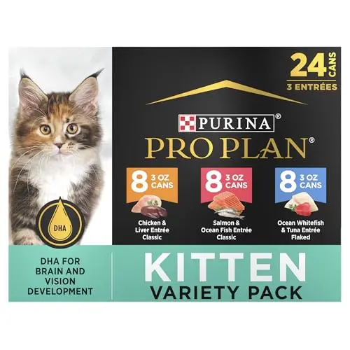 Purina Pro Plan high protein wet kitten food variety pack