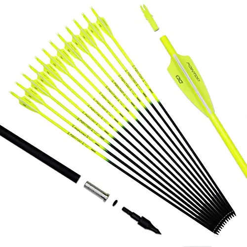 Pointdo fluorescent yellow carbon arrows