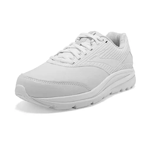 Brooks Women's Addiction Walker 2 white walking shoes with leather upper