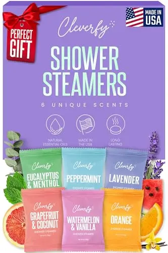 Cleverfy shower steamers tablets in various scents for aromatherapy