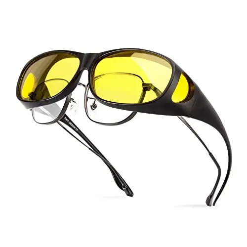 Bloomoak polarized fit over night driving glasses with AR coating