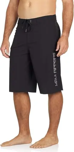 MAUI RIPPERS very long boardshorts in black with 4-way stretch