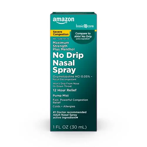 Amazon Basic Care Severe Congestion Nasal Spray with menthol