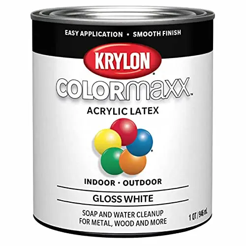 Krylon COLORmaxx white gloss paint can for various surfaces