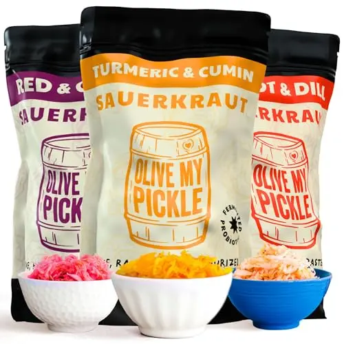 Olive My Pickle fermented sauerkraut variety pack with three flavors