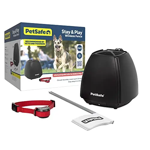 PetSafe Stay & Play Wireless Fence for Stubborn Dogs with transmitter and collar