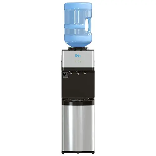 Brio top loading water cooler with stainless steel finish