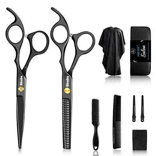 Sirabe 10 piece hair cutting scissors set