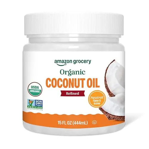 Amazon Grocery Organic Refined Coconut Oil jar
