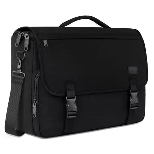 MATEIN lightweight black messenger bag with multiple zippers and compartments