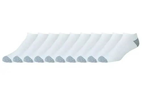 AMAZON ESSENTIALS no-show athletic socks in white