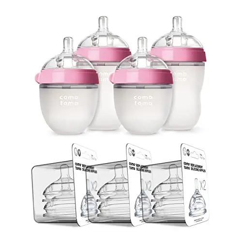 Comotomo baby bottle bundle with soft silicone breast-like design