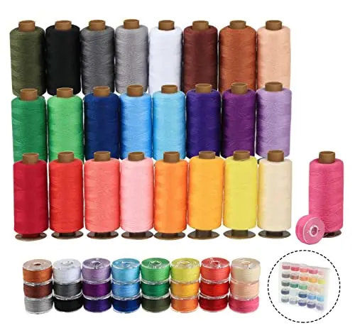 ilauke sewing thread kit with 25 colors and matching prewound bobbins