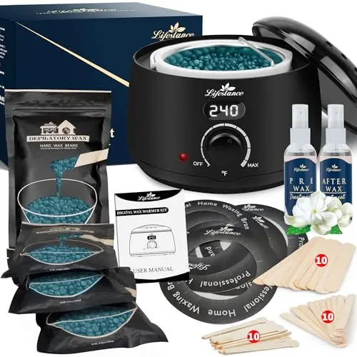 Lifestance digital wax pot warmer with jasmine wax beads and accessories