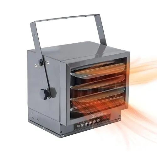 Comfort Zone ceiling mounted garage heater with remote control