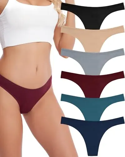 ANZERMIX women's cotton thong underwear pack