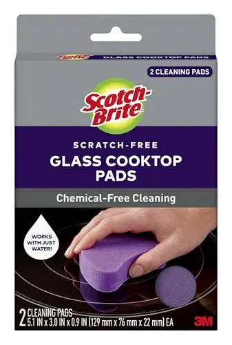 Scotch-Brite glass cooktop pads for chemical-free cleaning