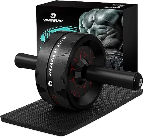 Vinsguir dual-wheel ab roller with knee pad for home workouts