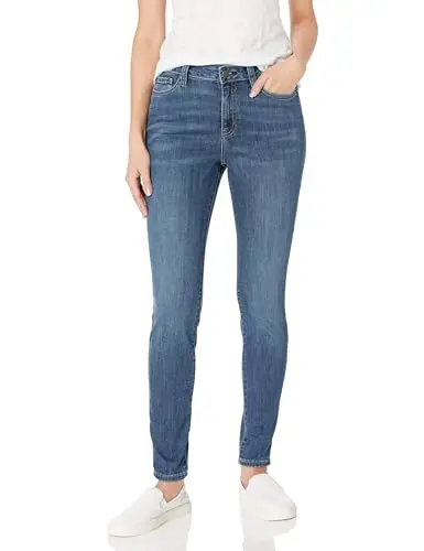 Amazon Essentials Women's Mid-Rise Stretchy Skinny Jeans in medium wash