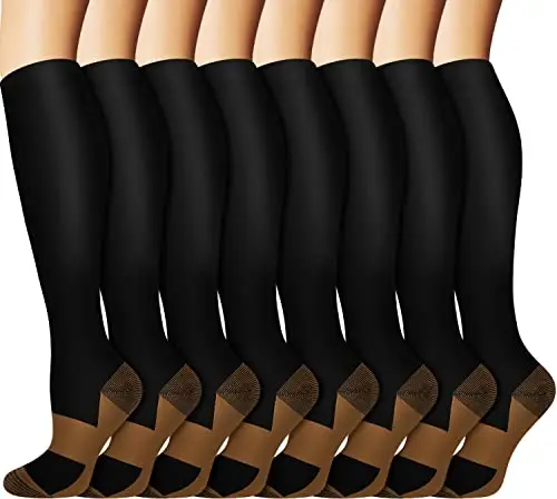 Sooverki graduated copper compression socks in multi-color pack