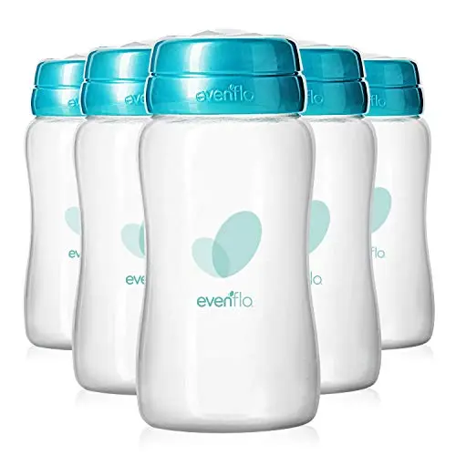 Evenflo breast milk collection bottles with storage caps
