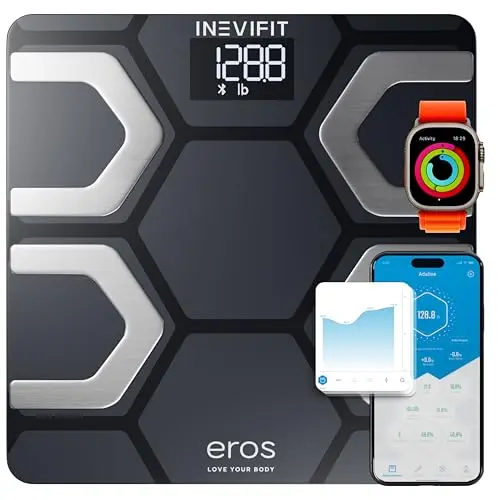 INEVIFIT EROS smart body composition scale with Bluetooth and app display