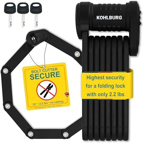 KOHLBURG security folding bike lock with bracket
