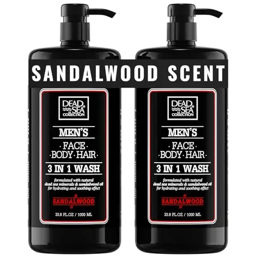 Dead Sea Collection Sandalwood Body Wash two-bottle set