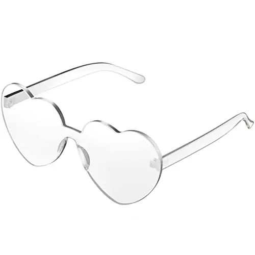 Maxdot transparent heart-shaped rimless sunglasses