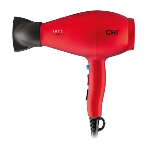 CHI 1875 Series hair dryer in red with attachments