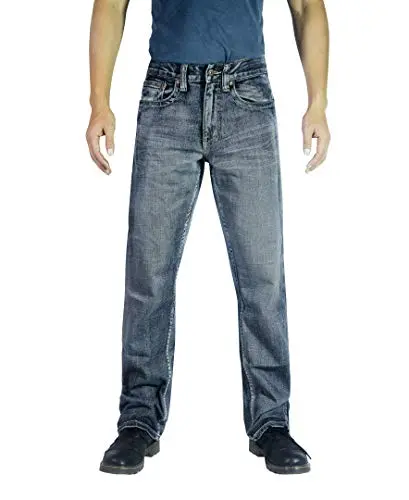 Flypaper men's fashion bootcut jeans in medium vintage blue