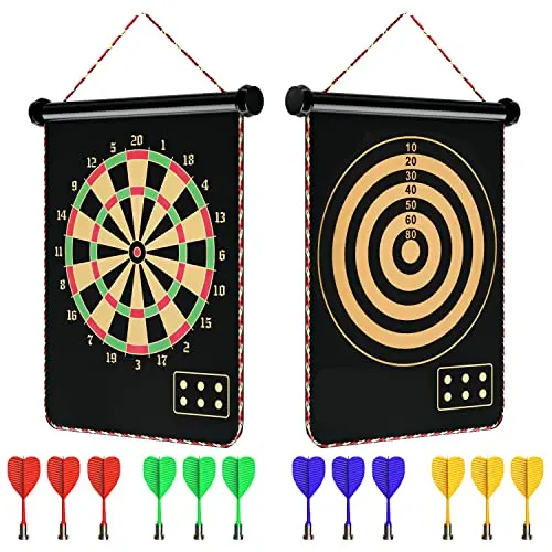 MIXI magnetic dart board game with multiple colored darts